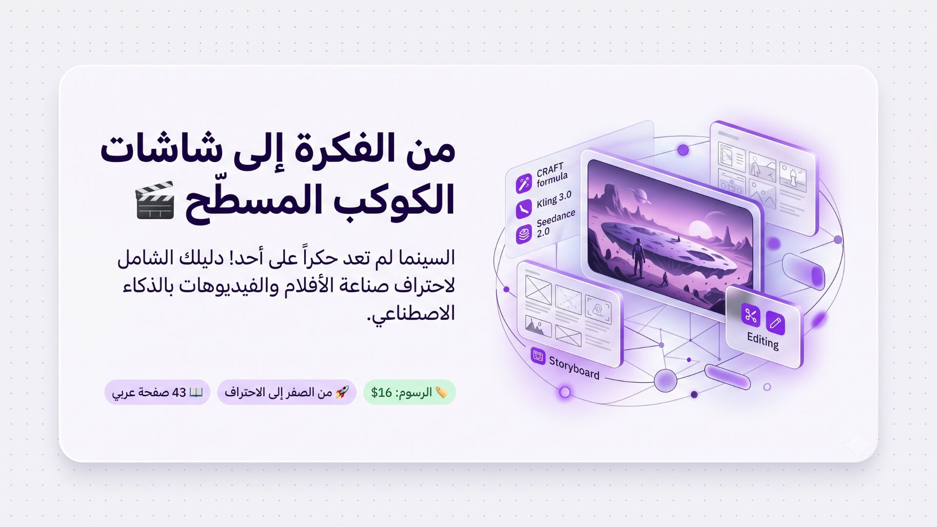 من الفكرة الى شاشات الكوكب المسطح | دليلك العملي والشامل لصناعة الافلام والاعلانات القصيرة بالـAI